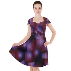 Fractal Rendering Background Cap Sleeve Midi Dress