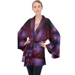 Fractal Rendering Background Velvet Kimono Robe