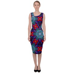 Ornament Colorful Background Color Sleeveless Pencil Dress