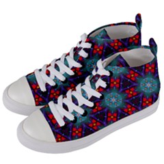 Ornament Colorful Background Color Women s Mid-top Canvas Sneakers