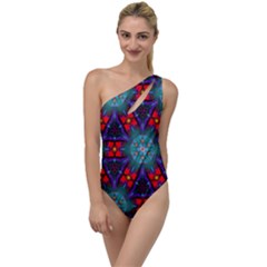 Ornament Colorful Background Color To One Side Swimsuit