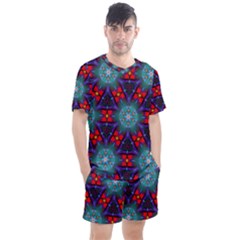 Ornament Colorful Background Color Men s Mesh Tee And Shorts Set