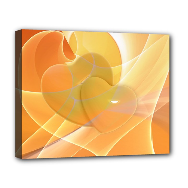 Lines Wave Heart Love Smile Deluxe Canvas 20  x 16  (Stretched)