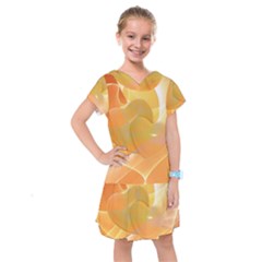 Lines Wave Heart Love Smile Kids  Drop Waist Dress by Pakrebo