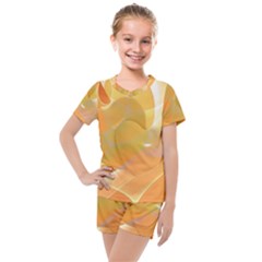 Lines Wave Heart Love Smile Kids  Mesh Tee And Shorts Set