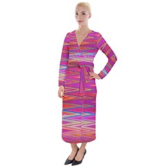 Seamless Digital Tile Texture Velvet Maxi Wrap Dress