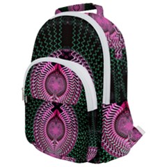 Fractal Traditional Fractal Hypnotic Rounded Multi Pocket Backpack