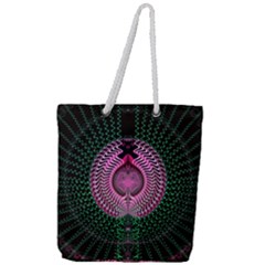 Fractal Traditional Fractal Hypnotic Full Print Rope Handle Tote (large) by Pakrebo