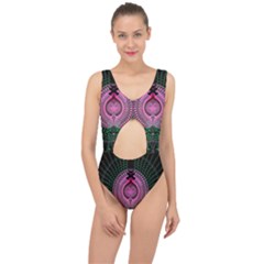 Fractal Traditional Fractal Hypnotic Center Cut Out Swimsuit