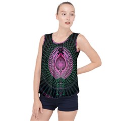 Fractal Traditional Fractal Hypnotic Bubble Hem Chiffon Tank Top