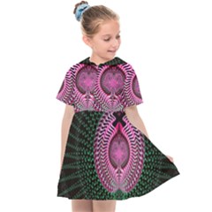 Fractal Traditional Fractal Hypnotic Kids  Sailor Dress