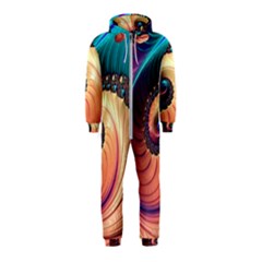 Fractal Multi Colored Fantasia Hooded Jumpsuit (kids) by Pakrebo