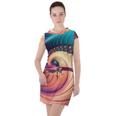 Fractal Multi Colored Fantasia Drawstring Hooded Dress