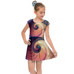 Fractal Multi Colored Fantasia Kids  Cap Sleeve Dress