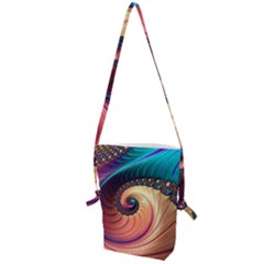 Fractal Multi Colored Fantasia Folding Shoulder Bag