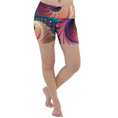 Fractal Multi Colored Fantasia Lightweight Velour Yoga Shorts