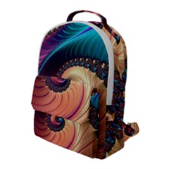 Fractal Multi Colored Fantasia Flap Pocket Backpack (large)