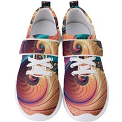 Fractal Multi Colored Fantasia Men s Velcro Strap Shoes