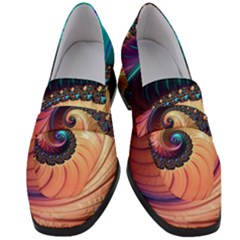 Fractal Multi Colored Fantasia Women s Chunky Heel Loafers