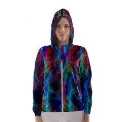 Wizzard Flashes Pattern Abstract Hooded Windbreaker (women) by Pakrebo