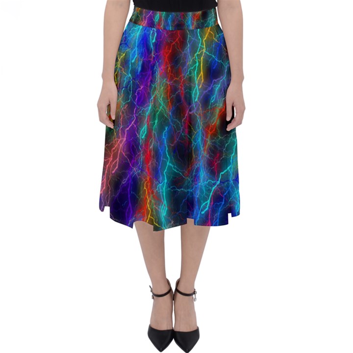 Wizzard Flashes Pattern Abstract Classic Midi Skirt