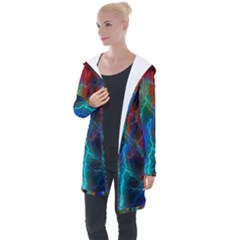 Wizzard Flashes Pattern Abstract Longline Hooded Cardigan