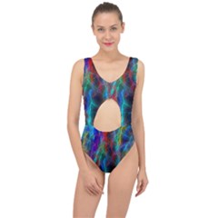 Wizzard Flashes Pattern Abstract Center Cut Out Swimsuit