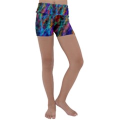 Wizzard Flashes Pattern Abstract Kids  Lightweight Velour Yoga Shorts