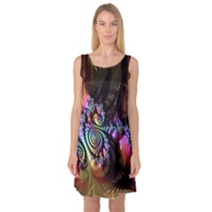 Fractal Colorful Background Sleeveless Satin Nightdress by Pakrebo