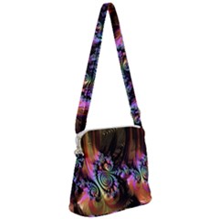 Fractal Colorful Background Zipper Messenger Bag