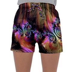 Fractal Colorful Background Sleepwear Shorts by Pakrebo