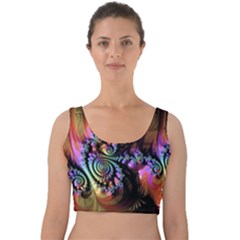 Fractal Colorful Background Velvet Crop Top