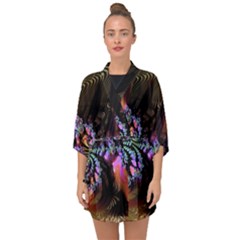 Fractal Colorful Background Half Sleeve Chiffon Kimono by Pakrebo