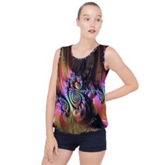 Fractal Colorful Background Bubble Hem Chiffon Tank Top