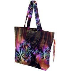 Fractal Colorful Background Drawstring Tote Bag