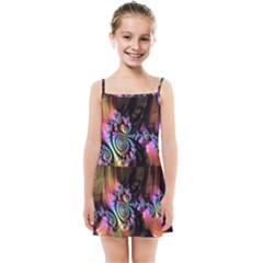 Fractal Colorful Background Kids  Summer Sun Dress