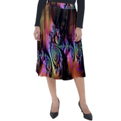 Fractal Colorful Background Classic Velour Midi Skirt 