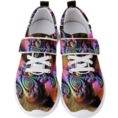 Fractal Colorful Background Men s Velcro Strap Shoes