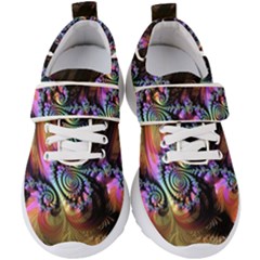 Fractal Colorful Background Kids  Velcro Strap Shoes