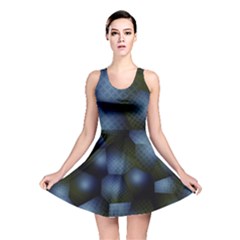 Fractal Rendering Background Green Reversible Skater Dress by Pakrebo