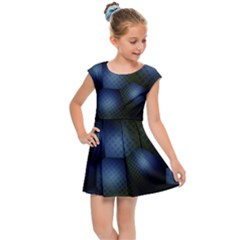 Fractal Rendering Background Green Kids  Cap Sleeve Dress by Pakrebo