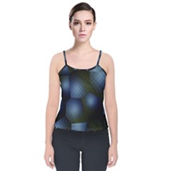 Fractal Rendering Background Green Velvet Spaghetti Strap Top