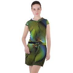 Fractal Abstract Design Fractal Art Drawstring Hooded Dress