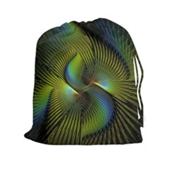 Fractal Abstract Design Fractal Art Drawstring Pouch (xxl) by Pakrebo