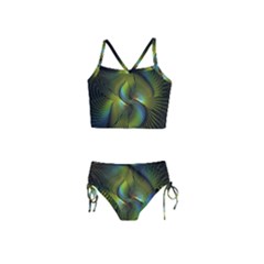 Fractal Abstract Design Fractal Art Girls  Tankini Swimsuit