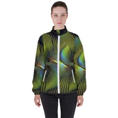 Fractal Abstract Design Fractal Art High Neck Windbreaker (women)