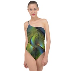 Fractal Abstract Design Fractal Art Classic One Shoulder Swimsuit by Pakrebo