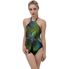 Fractal Abstract Design Fractal Art Go With The Flow One Piece Swimsuit