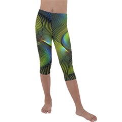 Fractal Abstract Design Fractal Art Kids  Lightweight Velour Capri Leggings 