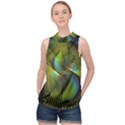 Fractal Abstract Design Fractal Art High Neck Satin Top View1